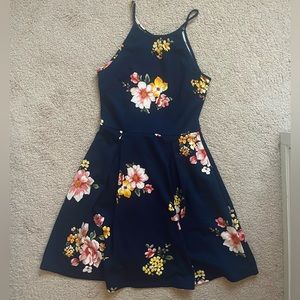 Navy Floral Dress